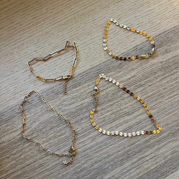 Mevecco Bundle! (4 Pieces) 14K Gold Plated Bracelets & Anklets - Picture 2 of 5